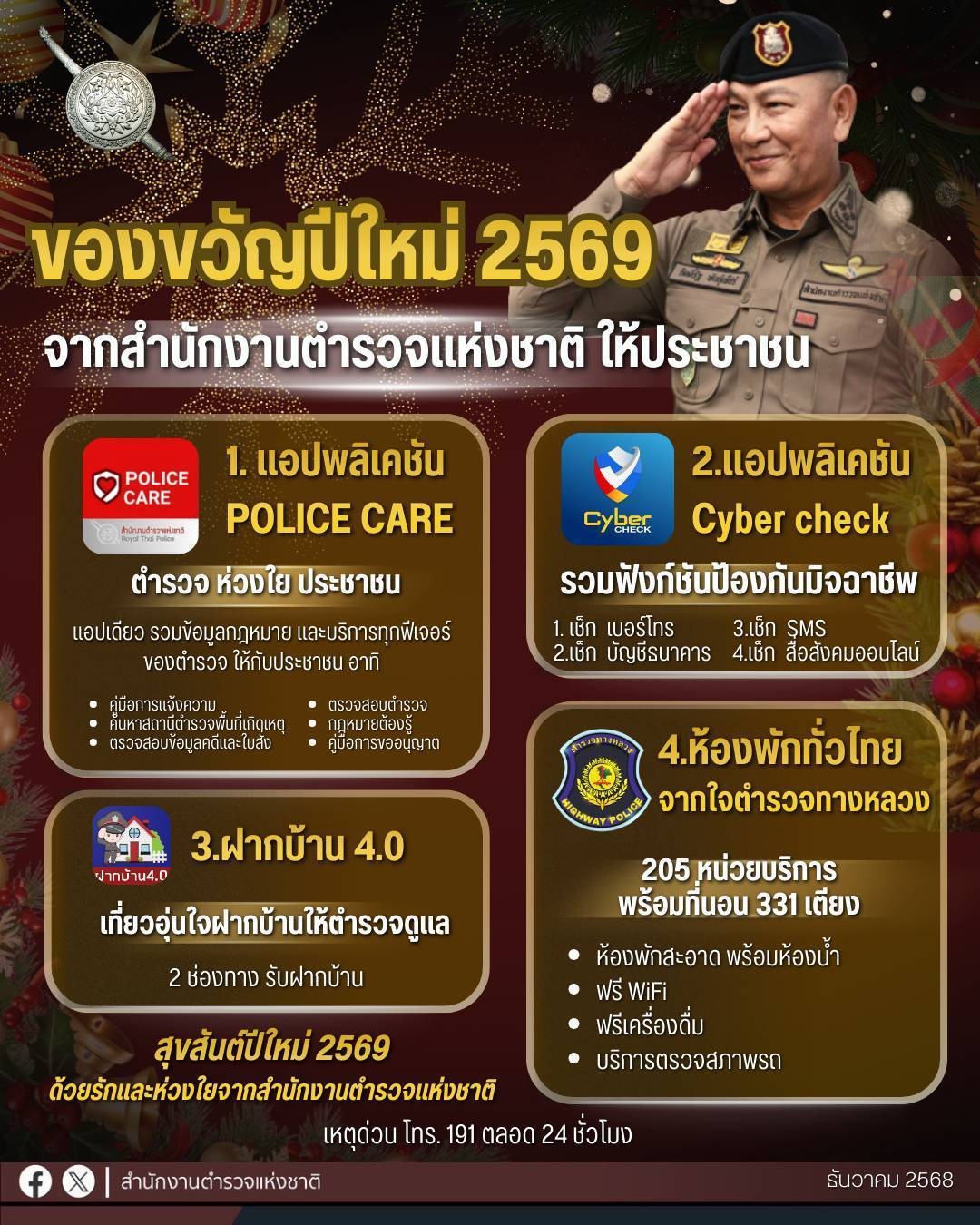 โครงการ “Police Care – ฝากบ้าน – Cyber Check – ห้องพักทั่วไทย”
